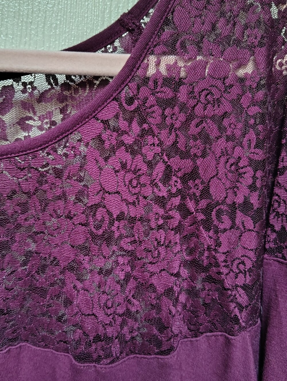 Torrid Burgundy Lace Yoke Dress - Picture 2 of 4